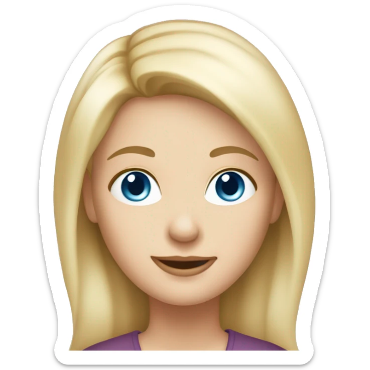 girl, 50 years old, blue eyes, blond hair, graphic artist sticker