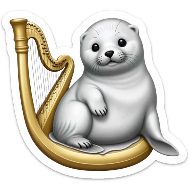 Make a coin engraved harp seal  whole body  and this coin price goes up sticker