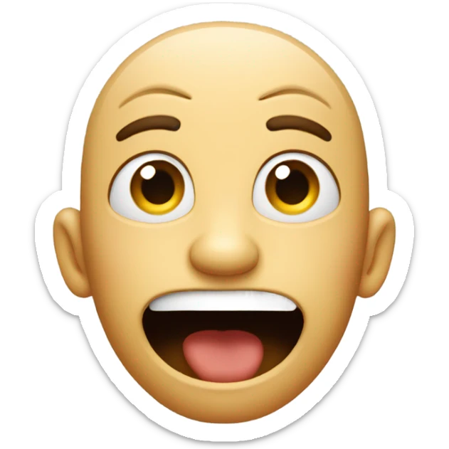 an emoji who is schoked. He has hands on head and open mouth. HIs eyes are open  sticker