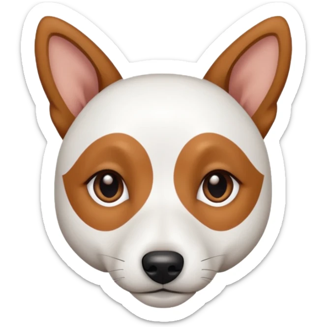 a fully white jack russell the size of a kelpie with light brown ears and a light brown patch on one eye sticker