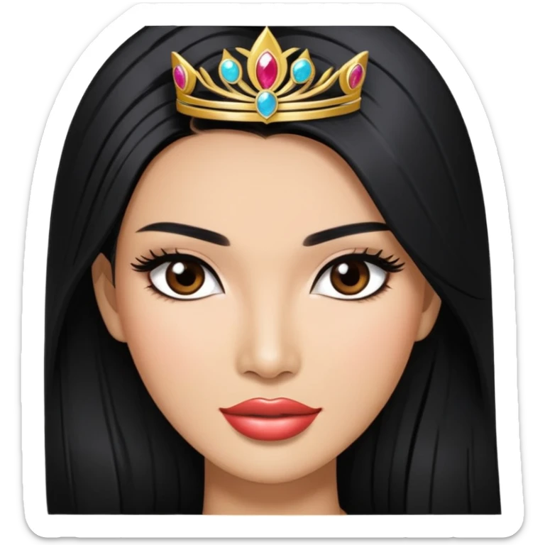 Miss universe south east Asian with very long straight black hair sticker