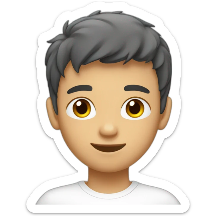 teenage-boy-in-white-t-shirt-with-short-boxer-hair sticker