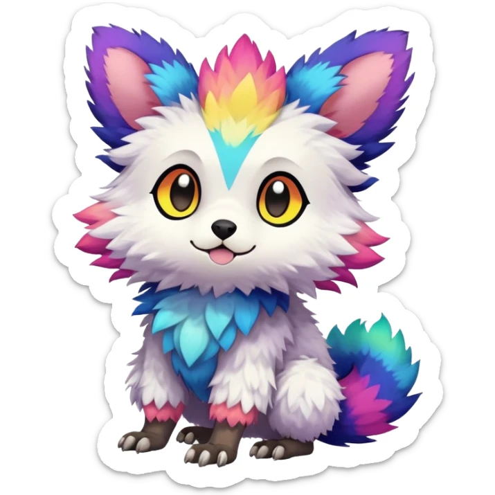  Colorful Kawaii Trico FurSona Fakemon Full Body sticker