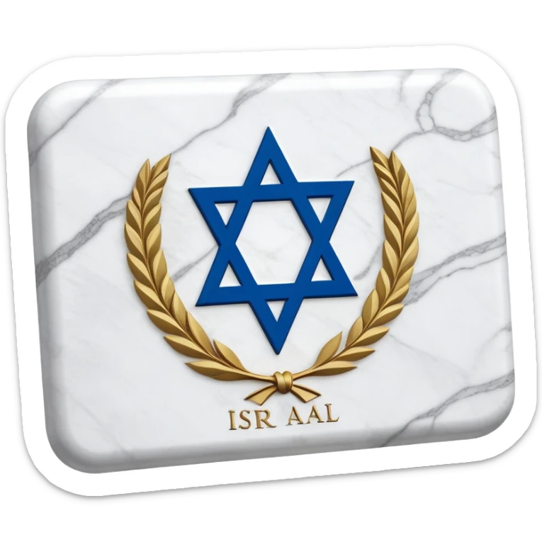 The Tablets of the Covenant as the national emblem of the State of Israel, depicted in realistic colors sticker