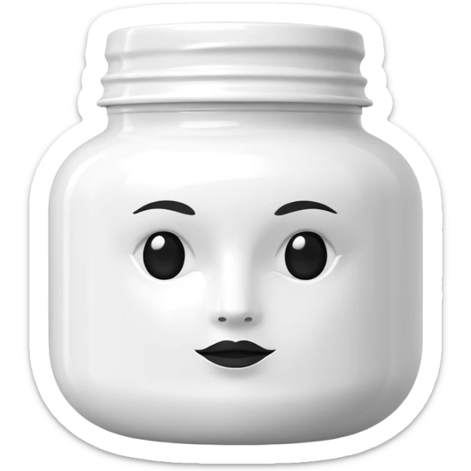 We need a new emoji representing a hair mask jar. It should look like a beauty or hair care product container (similar to a cream jar or tub), without any face, eyes, or expressions. Just the product itself, simple and clean, so people can use it when talking about hair care routines. sticker