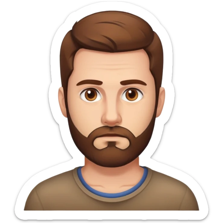 "- Nam
- 30 tuổi
- Da trắng
- Tóc nâu 
- Râu quai nón nâu
- Mặt nghiêm túc
" sticker