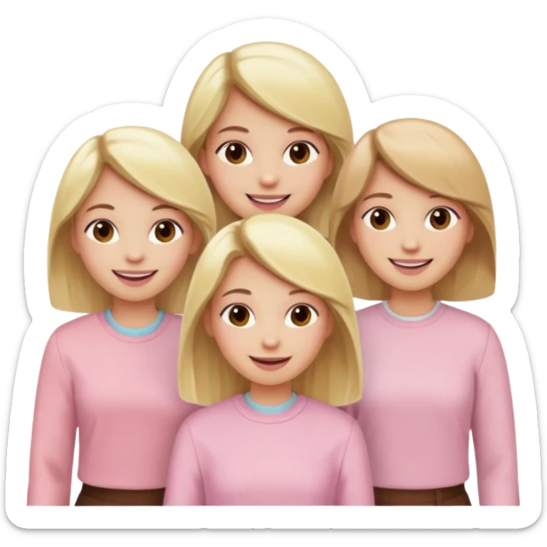 make some of them blond and all dressing pastel pink and brown sticker