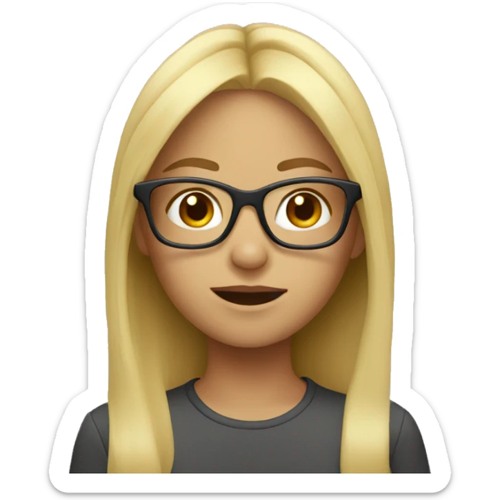 Blond girl with glasses sticker