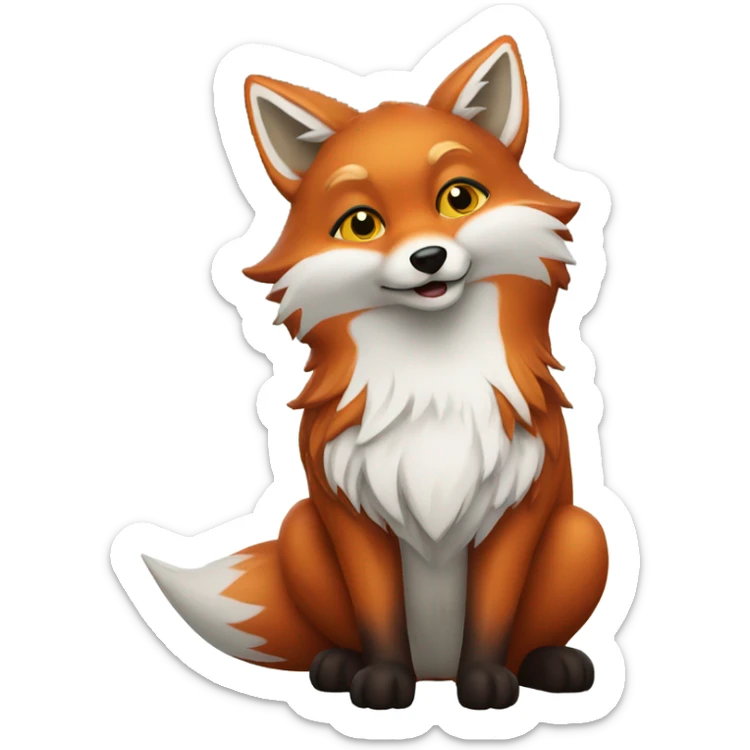 Christmas fox sticker