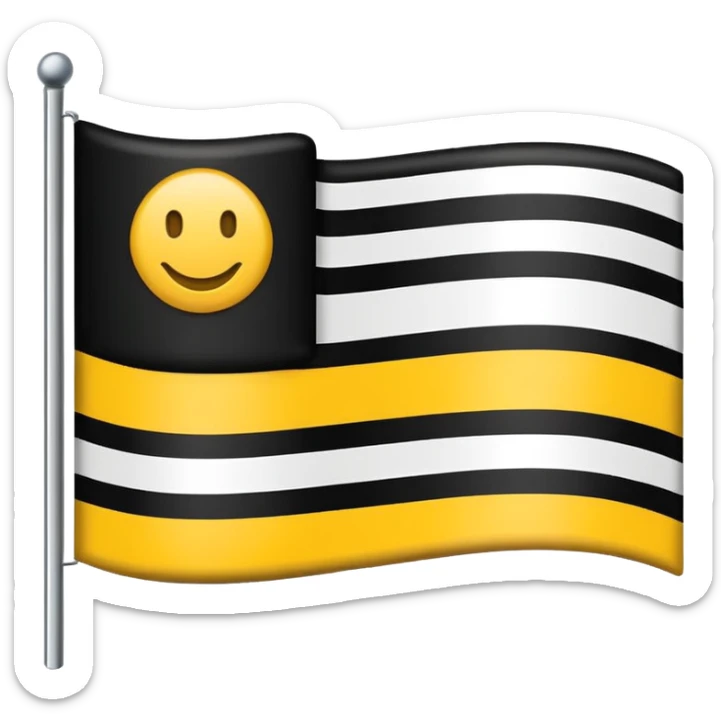 A flag emoji similar to German flag but replace color red with white sticker