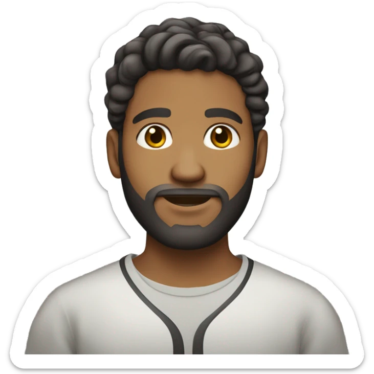 Teen light skin Bengali Man with beard and wavy hair sticker