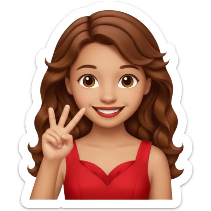 Emoji de una chica con el dedo sobre una esquina de los dientes sonriendo de forma coqueta   sticker