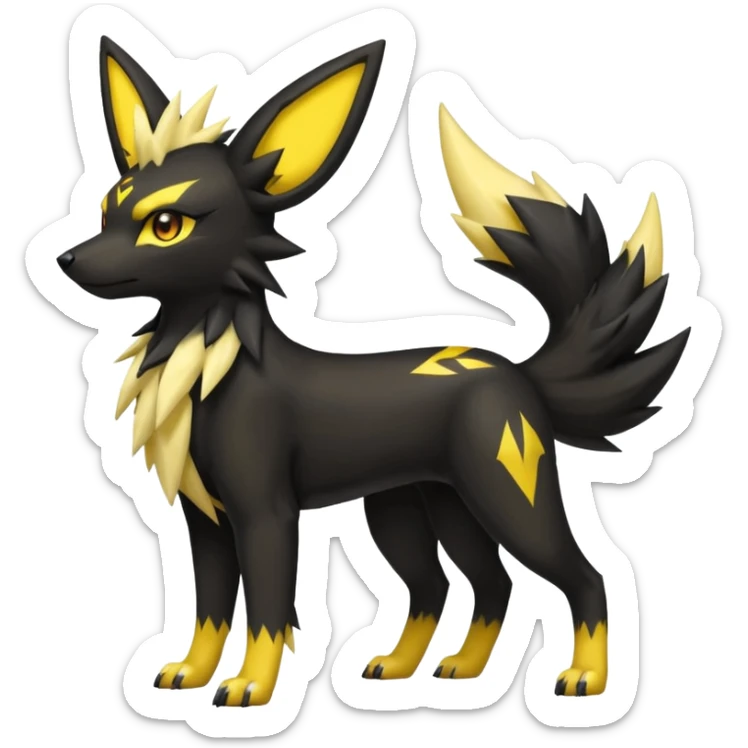 Umbreon-Houndour-Jolteon-Fakemon-hybrid -fusion- full body sticker