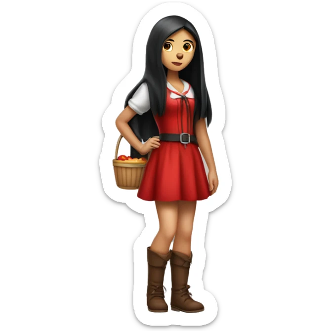 red-riding-hood-girl-with-long-black-straight-hair-full-body-pose sticker
