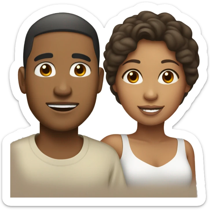 Light skin Filipino Man and Brown Skin Haitian Woman Couple  sticker