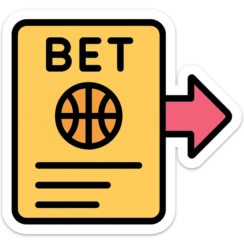 sports bet slip with a trailing arrow, representing 'tail your sports bet' sticker