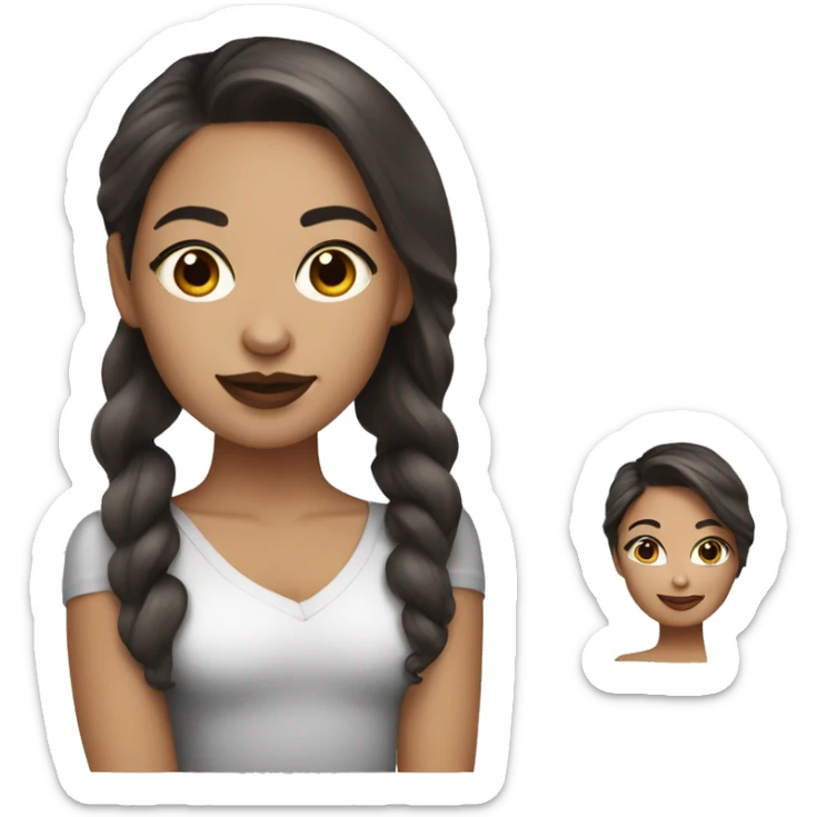 woman makeup artist with dark brown hair and light skin  sticker
