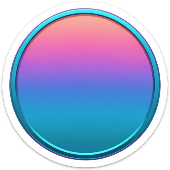 
coin color in in gradient of turquoise, blue, pink, purple, and coral metal
Rotate coin 125 degree   sticker