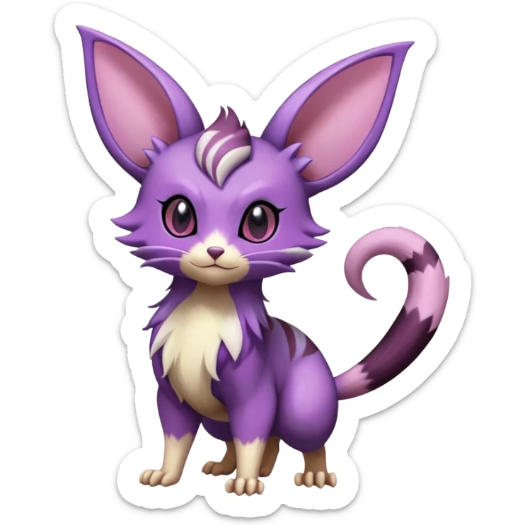 Shiny Furret-Espeon-Furret-Noibat-Noivern-Hybrid (Full body) sticker