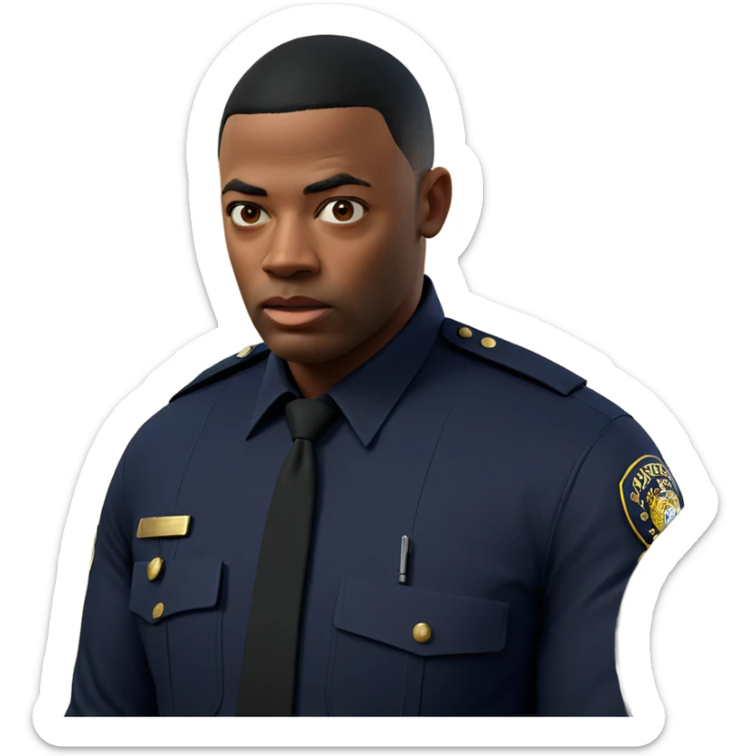 old man in police uniform sticker