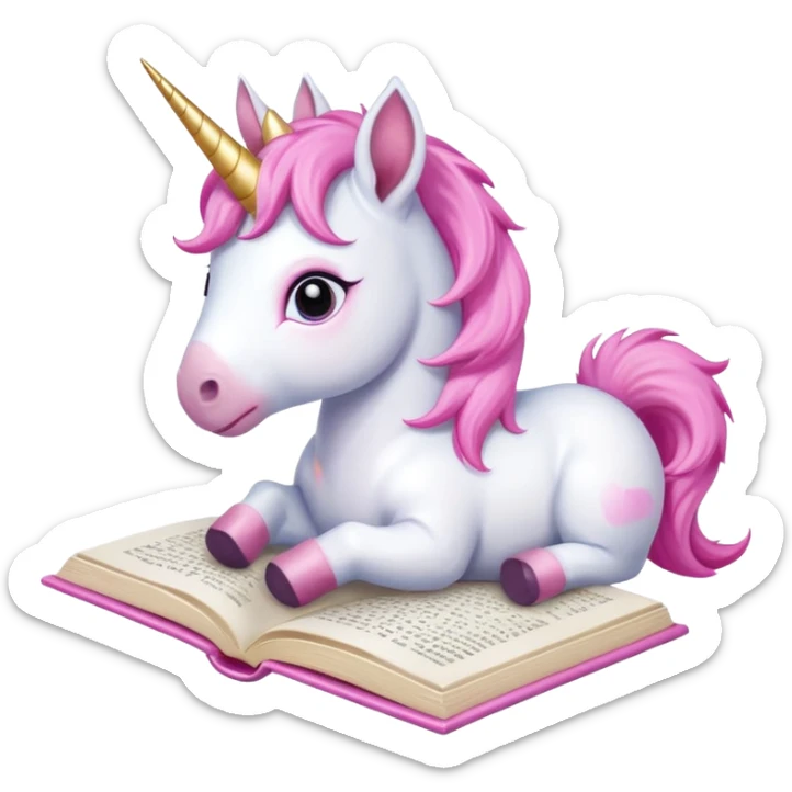Unicorns read book
A baby unicorn lying on its belly, flipping pages with its hoof.













 sticker
