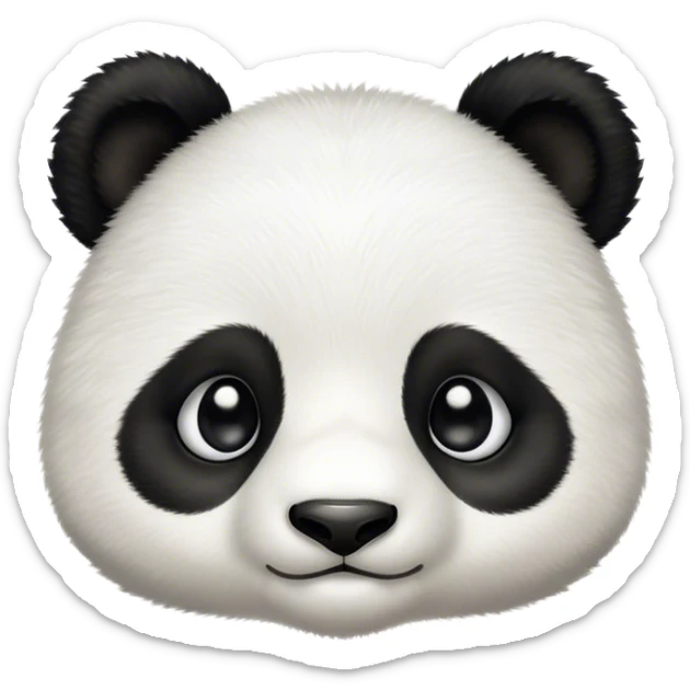 Cinematic Noble Baby Panda Portrait Emoji, Poised and regal, with a tiny, adorable build and a soft, fuzzy Fur of black and white, deep-set soulful gentle eyes, Simplified yet sharp and sophisticated features, highly detailed, glowing with a soft, dignified glow, high shine, intelligent and endearing, stylized with an air of miniature majesty, focused and attentive, soft glowing outline, capturing the essence of a watchful and confident little panda, so majestic it feels as though it could toddle out of the screen with effortless authority! sticker