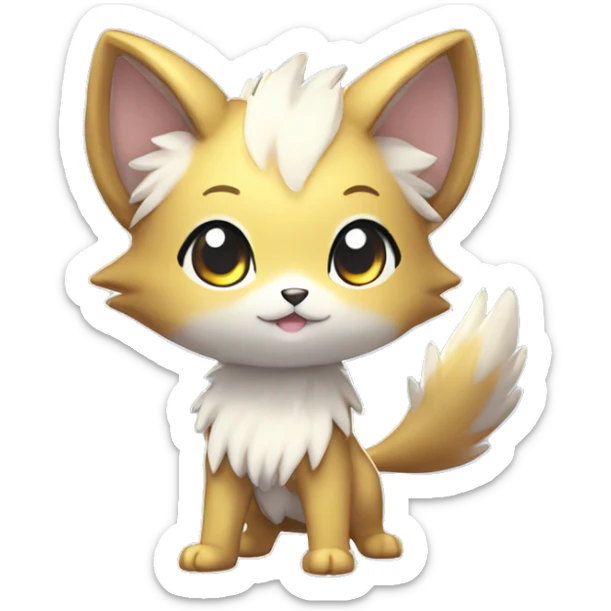  High quality detailed Cute Cool Kawaii stylish Pretty Chibi Fur-Sona Shiny Colorful Sparkly Fakemon Full Body sticker