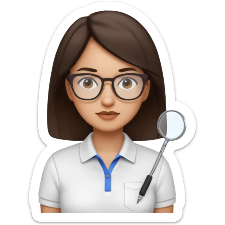 architect woman light skinned dark brown hair in WHITE POLO sticker