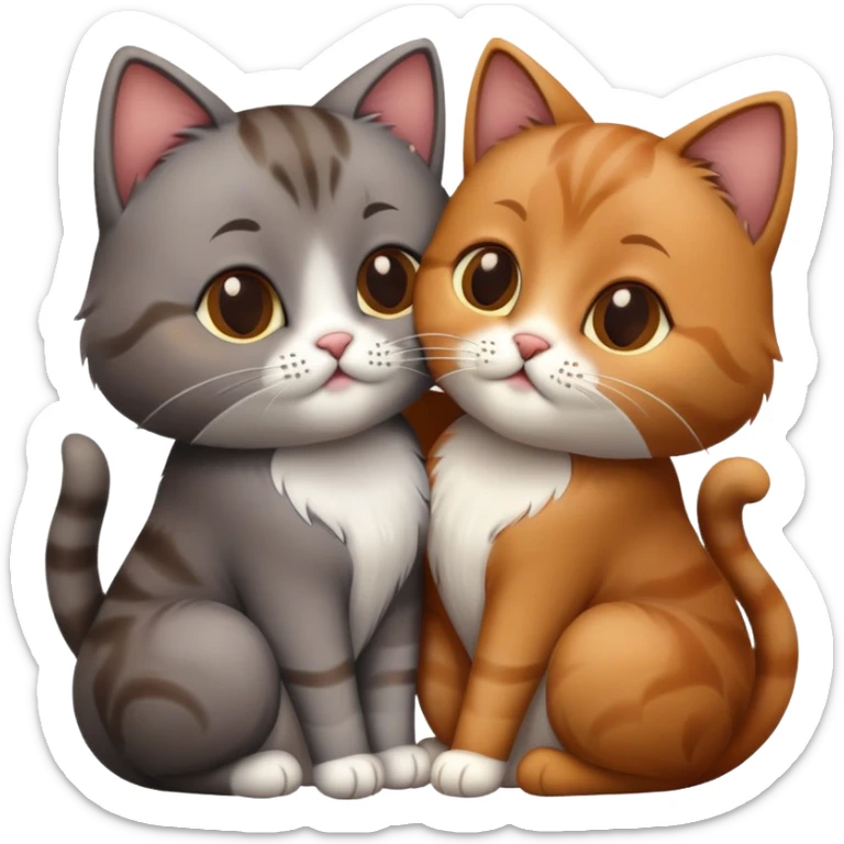 Gay cat kissing/slurping the lips of another gay cat  sticker
