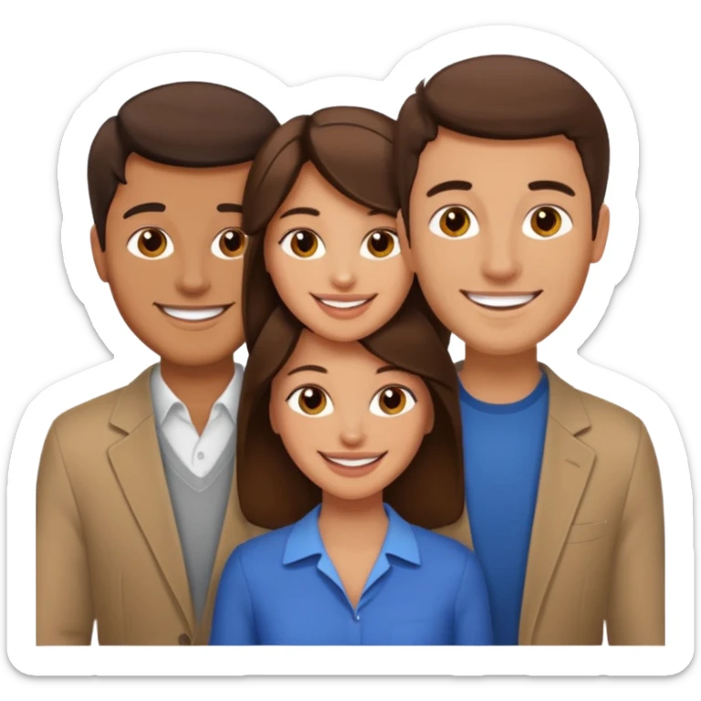 Un trouple : deux hommes  et une femme qui sont tensemble , ils sont tous blanc et brun  sticker