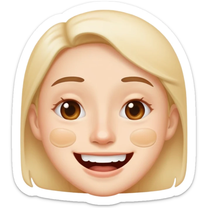 Funny face with uneven skin tone patches reacting to skincare products sticker