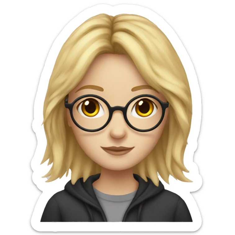 teenage girl with blond hair and glasses harry potter sticker