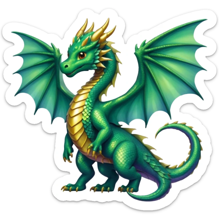 Dragon with angel wings sticker