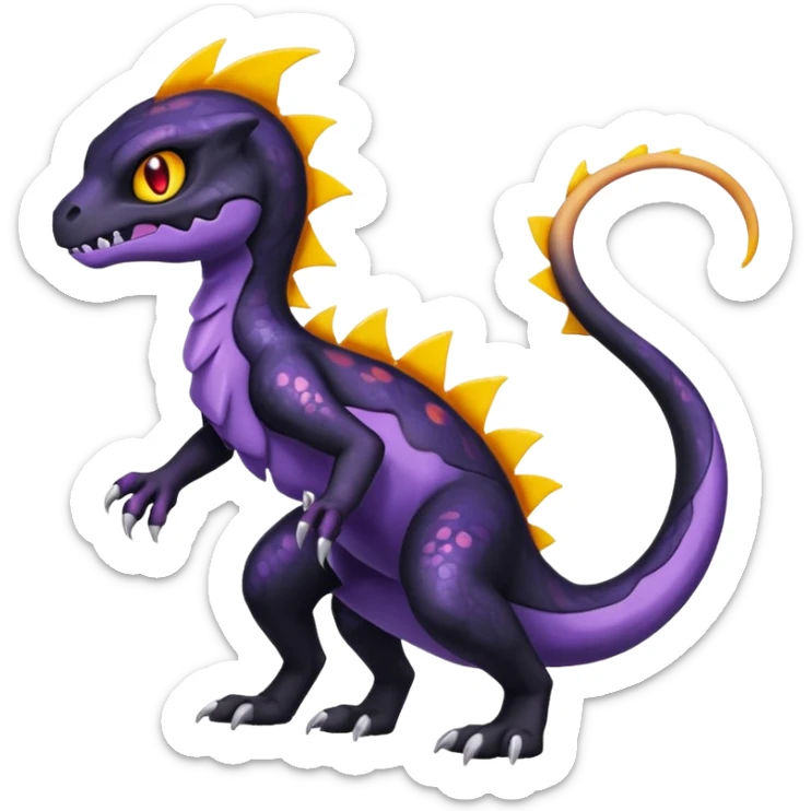Shiny Duskull-Salandit-Umbreon-Charmeleon-Fakémon-hybrid-creature (full body)  sticker