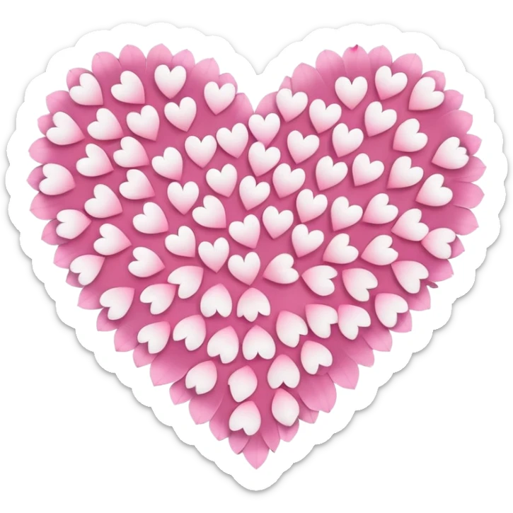 halloween s heart, heart made of white halloween petals with pink accents sticker