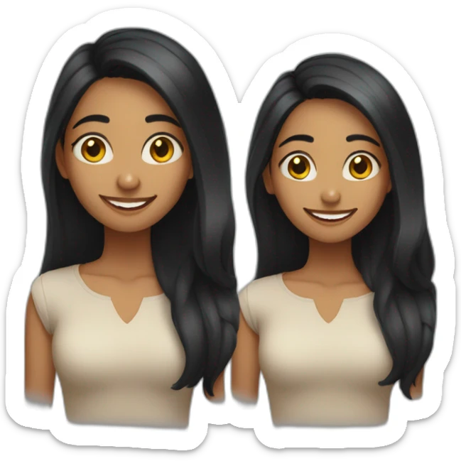 skinny 27 year old indian girl with long black hair smiling sticker