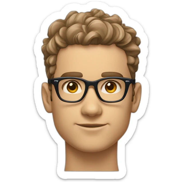 Garçon jawline cheveux très bouclés avec un taper fade et des lunette caree oakley sticker