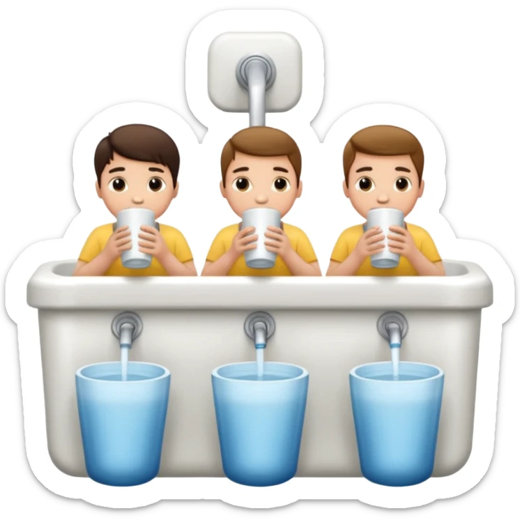 varios meninos sentado no vaso sanitário de um banheiro publico  sticker