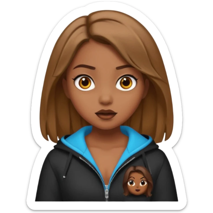 pretty long hair girl middle parted, amazed, good clothes, tanned, baddie, RELLY PREETY, BADDIE, DRESSED AS A BADDIE, LIGHT BROWN HAIR sticker