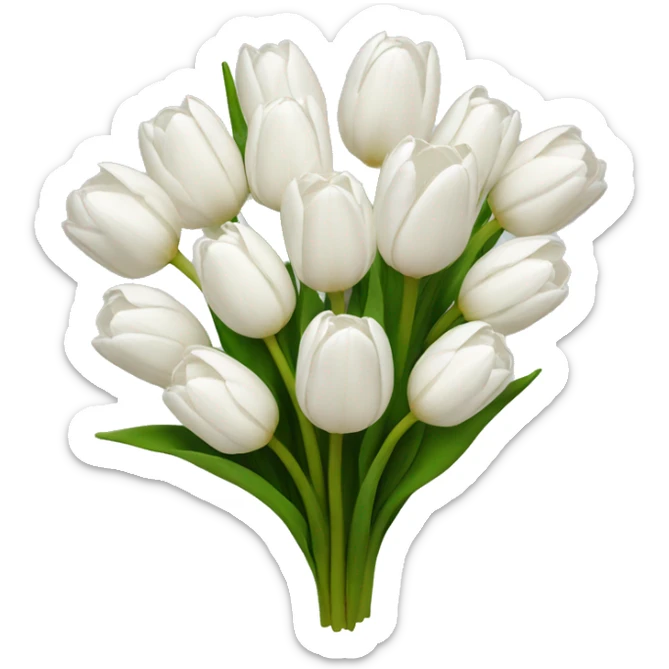 white tulip bouquet sticker