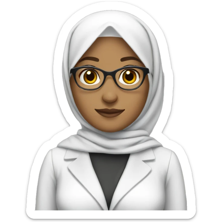teacher woman full body wearing hijab white skin sticker
