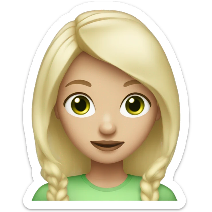 Girl with light blonde hair and green eyes  sticker