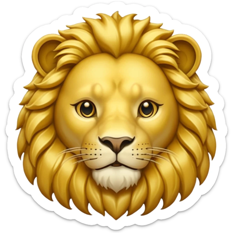 Fais un emoji de pièce d'or avec l'inscription F dessus et un lion très détaillé sticker
