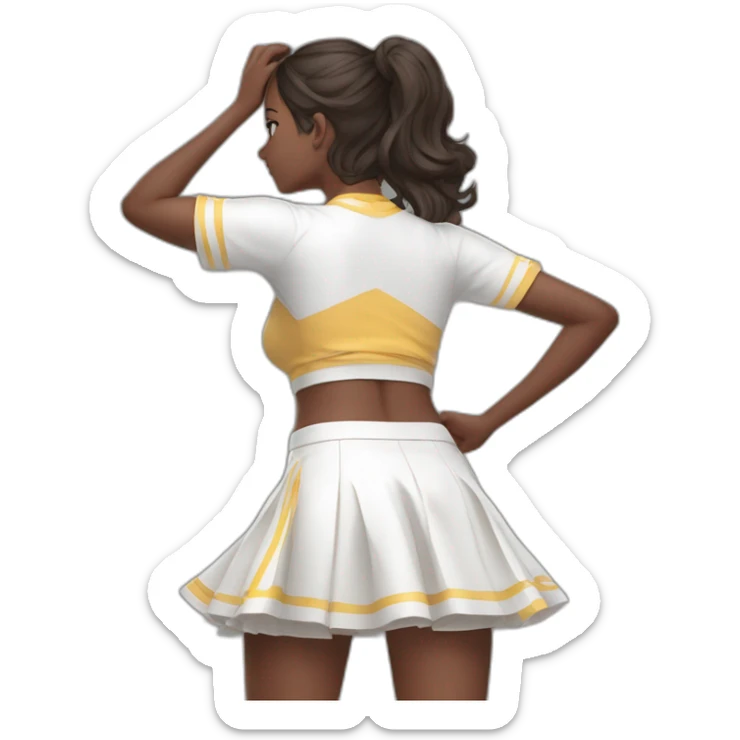 Back view Full body curvy beauty cheerleader short skirt skirt dancing kankan sticker