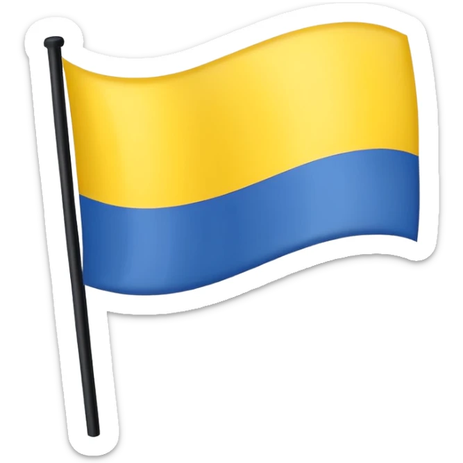 Uma bandeira de país tipo da Ucrânia mais em vez da cor azul vc coloca a cor preta onde fica o azul sticker