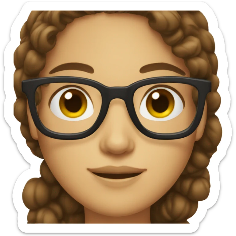 Female with glasses and brown hair sticker