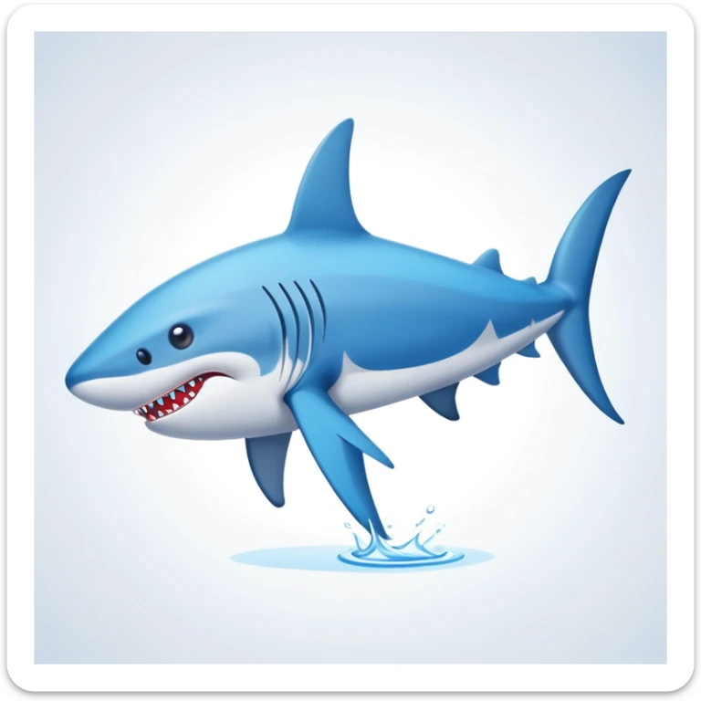 Un tiburón con piernas, teniendo puestas unos zapatos Nike azul sticker
