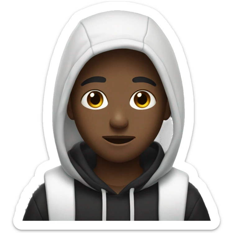 boy in black hoodie indoors with white cleanser on his face sticker