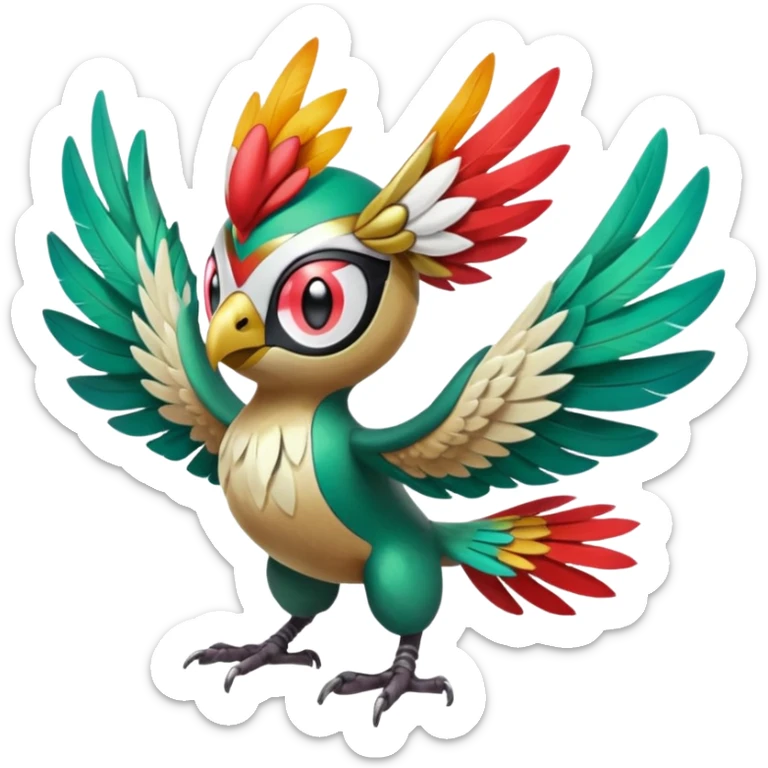 Meloetta-Hawlucha-Trico-Pokémon-Fakémon-fusion-hybrid-creature sticker