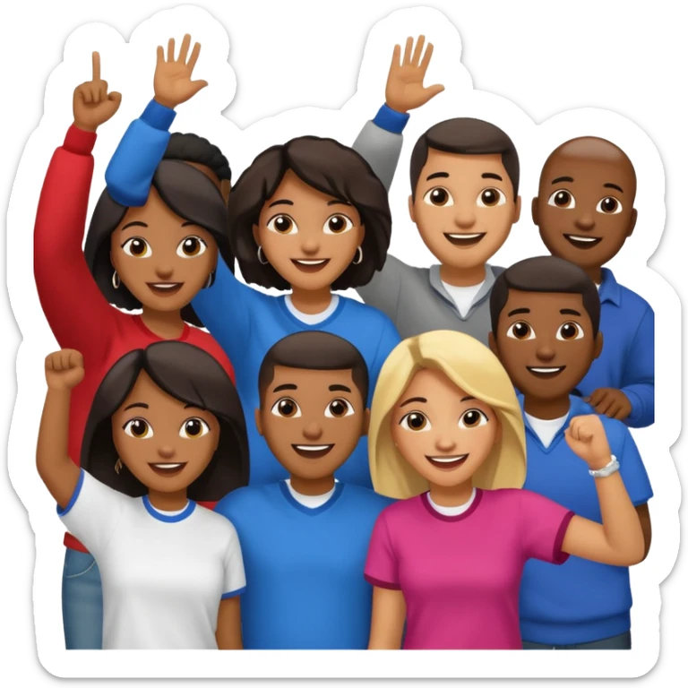 African American crowd of fans men and women at a rap concert sticker